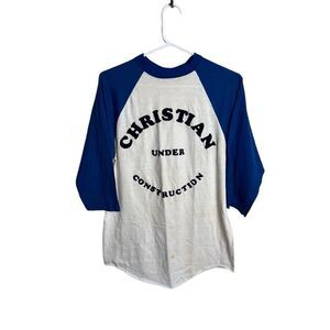 American Vintage 80s Raglan Christian Shirt Medium